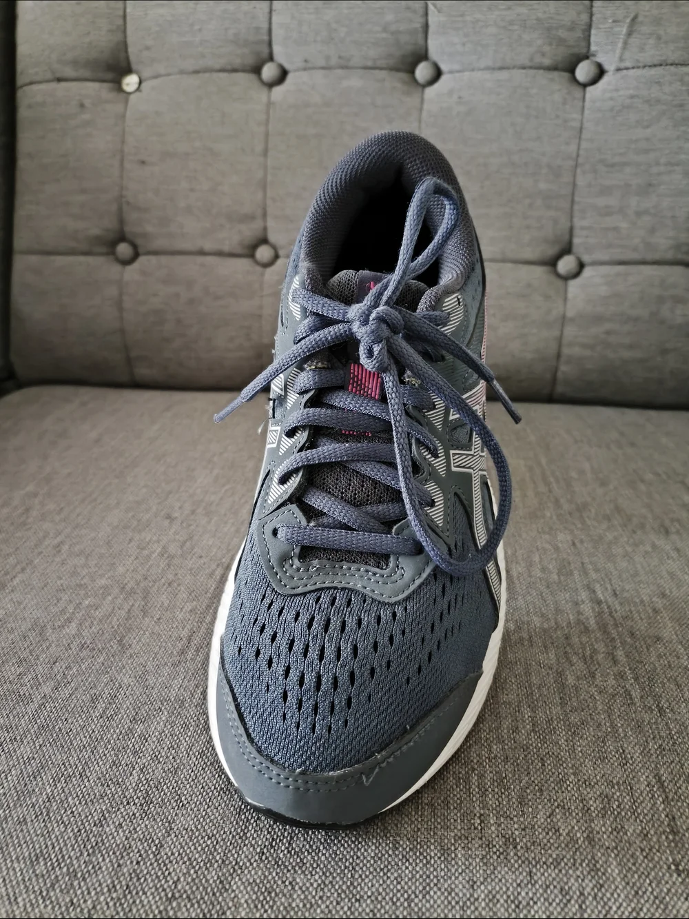 ASICS Women's Blue Running Sneakers with Pink Accent